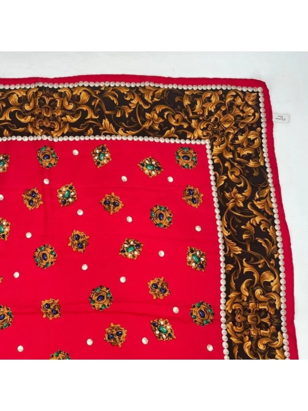Dior Silk Scarf Red Pattern
